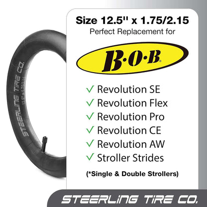 12.5'' x 1.75/2.25 Premium Explosion Proof Front Inner Tire Tube for All BOB Revolution Strollers, Stroller Strides & (photo 3)