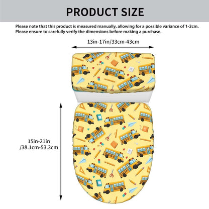 Aiyoolee Soft Stretch Toilet Seat Cover Set School Bus Pattern (photo 2)