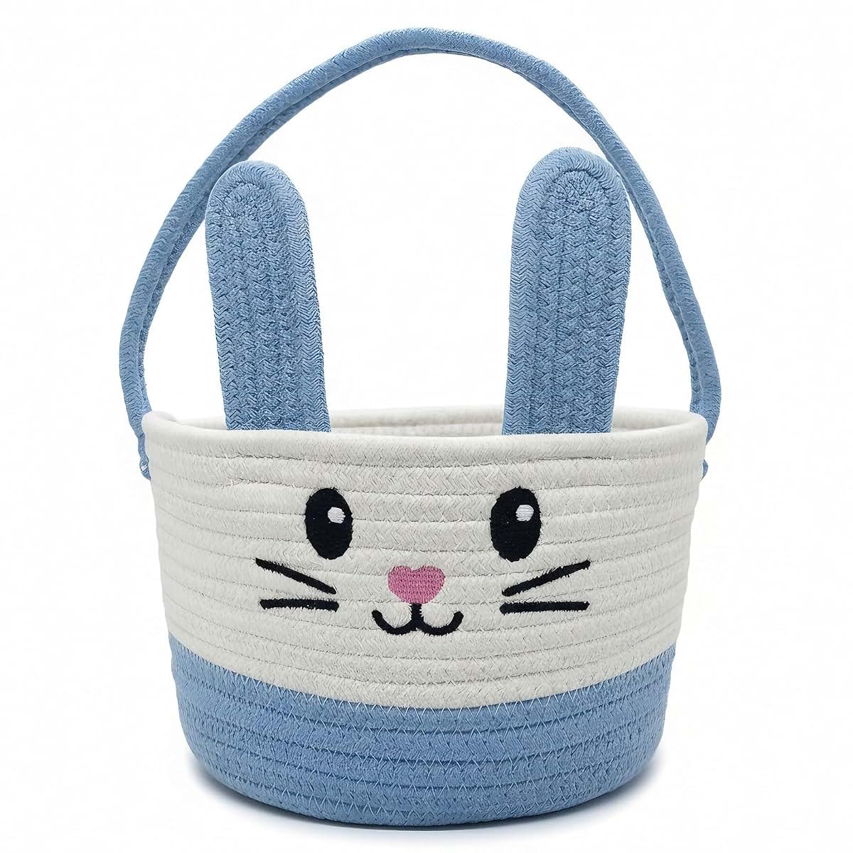 Saiiwnn Easter Baskets, Easter Basket with Handle, First Easter Basket (Blue)