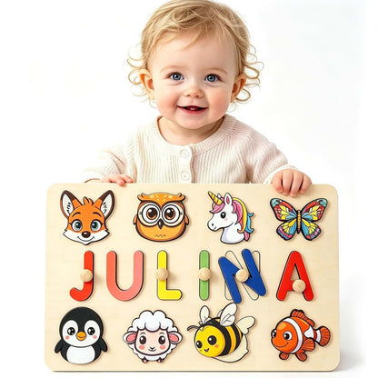 CSPGXQ Personalized Wooden Name Puzzle for Toddlers