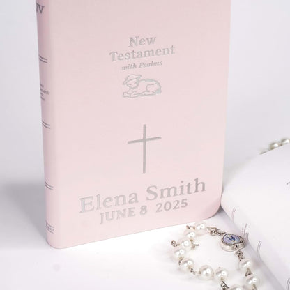 LIGHTIT STUDIO Personalized Baby Bible, Pocket New Testament, Custom Engraved Christening Baptism Gifts Keepsake with (photo 4)