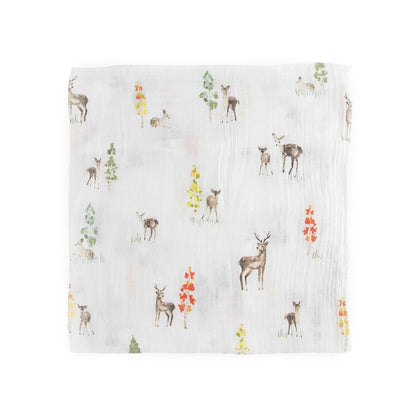 Little Unicorn Cotton Muslin Swaddle Baby Blanket, Oh Deer