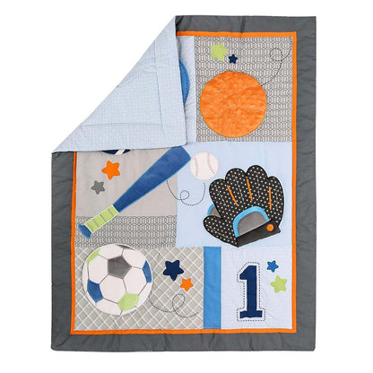 CribMATE 6 Pieces Blue Sports Themed Nursery Crib Bedding Set (photo 3)