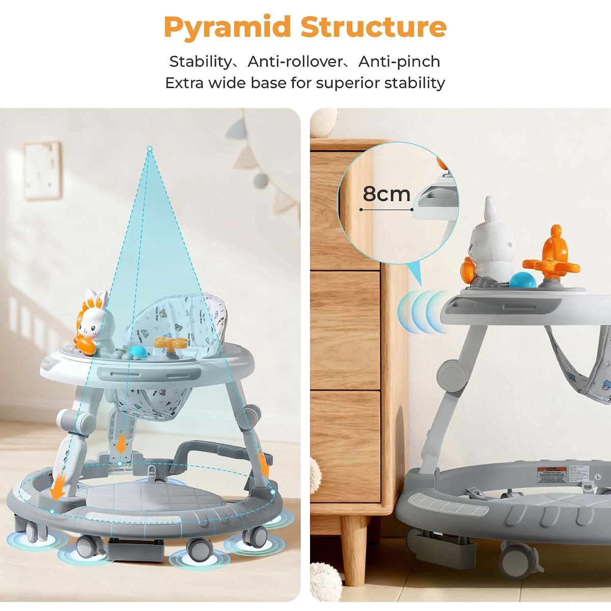 Dewlia 4-in-1 Foldable Baby Walker With Activity Tray (photo 4)