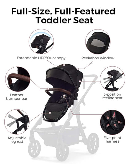 Momcozy ChangeGo Second Seat Attachment for ChangeGo Stroller, Adjustable Recline, UPF 50+ Canopy, 5-Point Harness