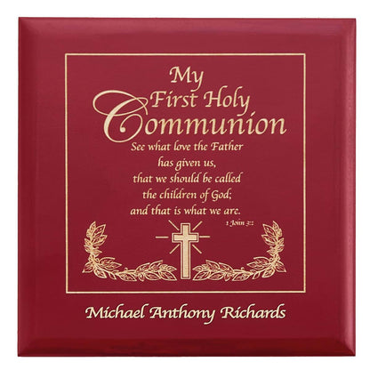 Let's Make Memories Personalized Communion Wood Keepsake Box