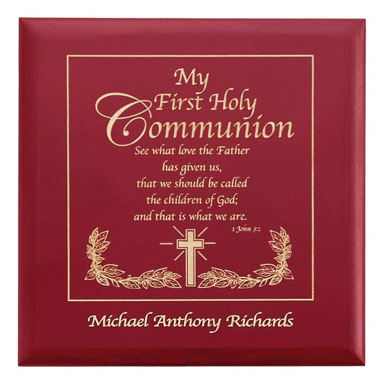 Let's Make Memories Personalized Communion Wood Keepsake Box