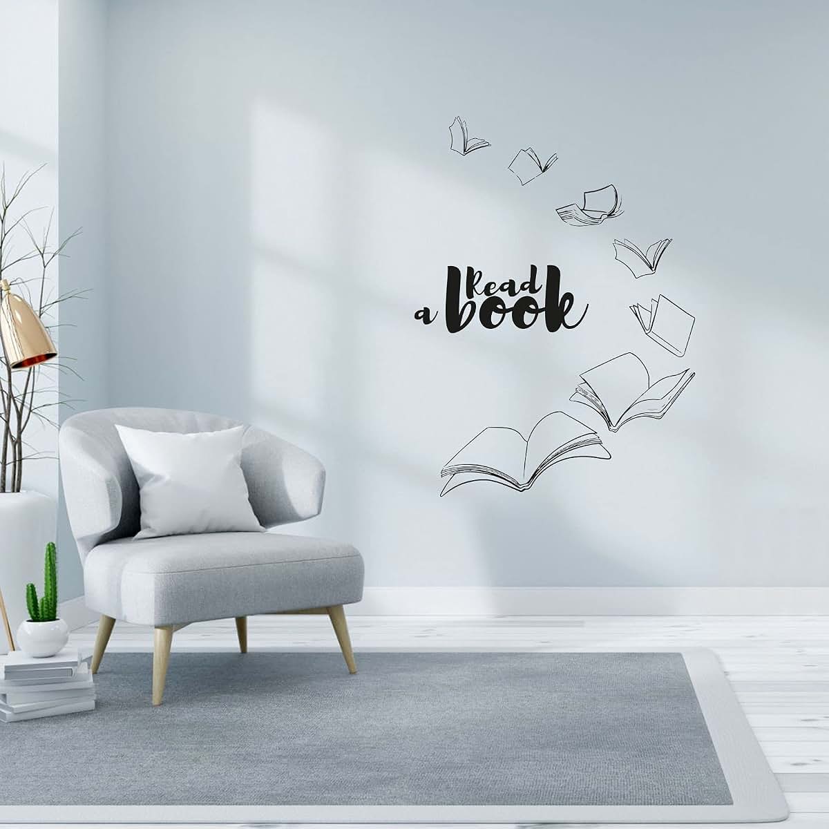 All Things Valuable Read A Book Vinyl Wall Art Sticker (photo 2)
