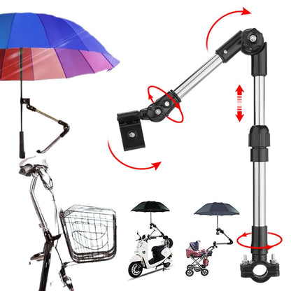 Lamppdcor Umbrella Holder For Stroller 180°Adjustable Umbrella Holder for Stroller, Stretchable Umbrella Clamp for