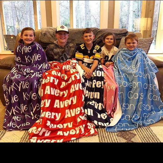 OMG SHIRTS Personalized Baby Kids Blanket with Name, Customized Baby Gift Girls Blanket, Customized Swaddle Blanket