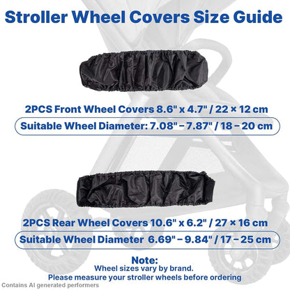 CHZQWAO 4 PCS Baby Stroller Wheel Covers Dustproof Protector (photo 2)