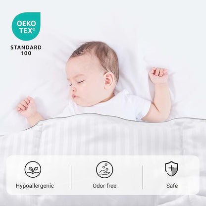 ZPECC Toddler Down Alternative Comforter, 39" x 47", White Stripe (photo 4)