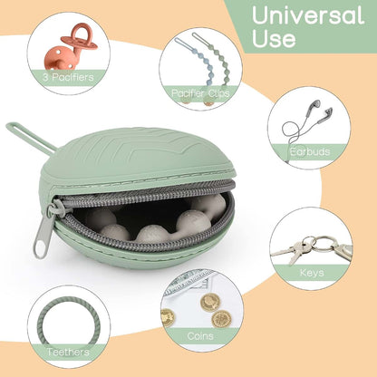 Nupoopy Silicone Pacifier Holder Case for Newborns