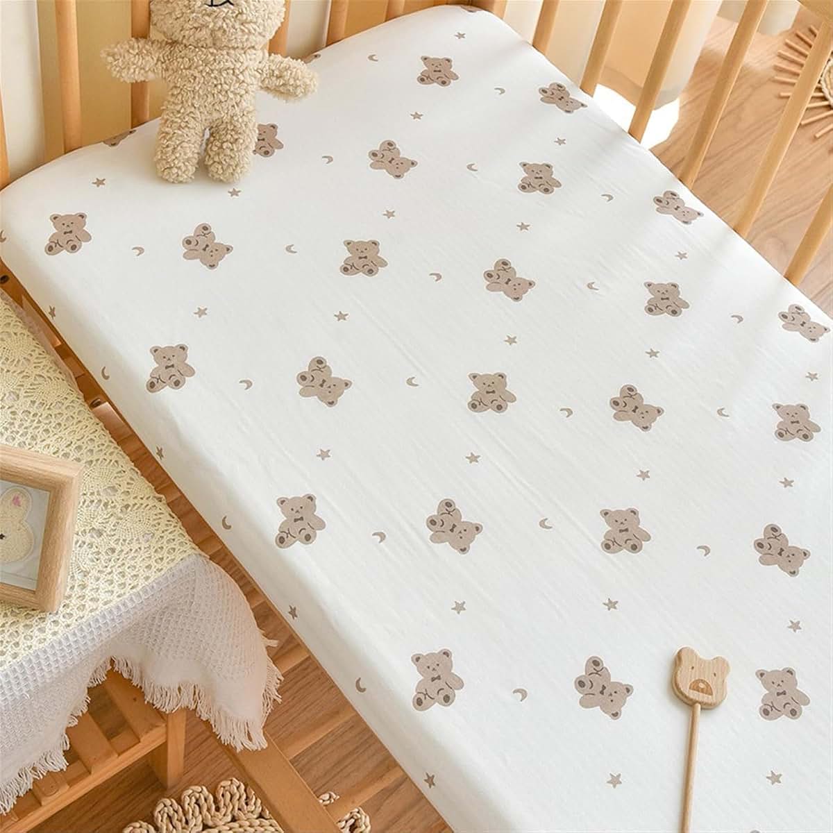 ZHENZQ Baby Bassinet Fitted Sheet Moon Girl (photo 3)