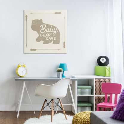 Stupell Industries Baby Bear Cave Canvas Art