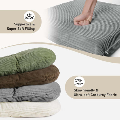 Boshen 5PCS Glider Rocker Replacement Cushions with Storage Side Pockets, Grey (photo 3)