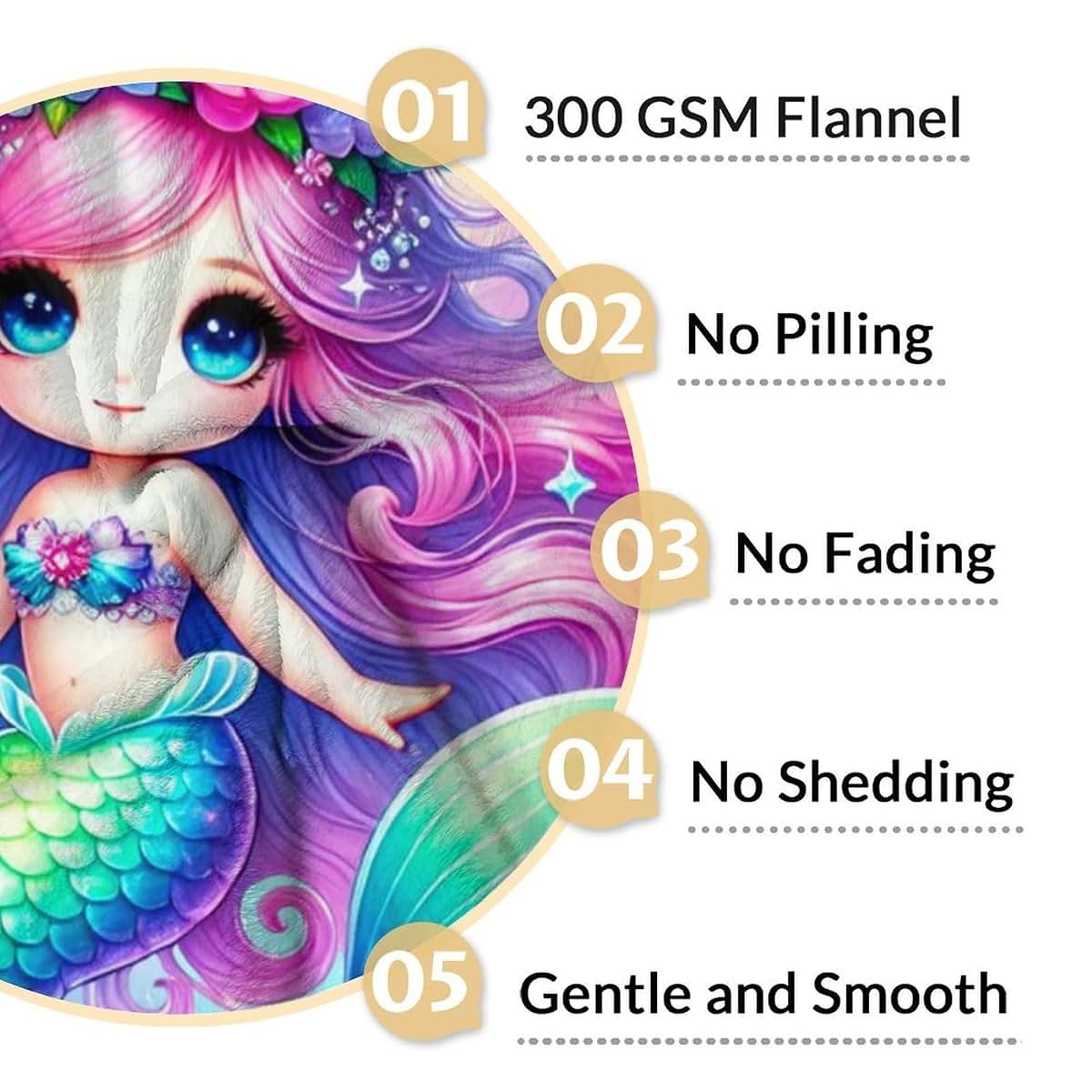 MEETUHONEY Toddler Blanket for Girls - 30 x 40 Inches Mermaid Blanket for Girls 4-6 - Kids Mermaid Gifts for Crib, Lap (photo 4)