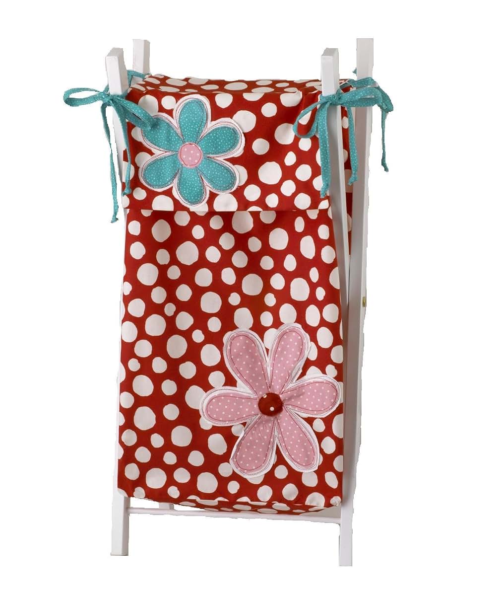 Cotton Tale Designs Lizzie Hamper With White Lacquer Frame