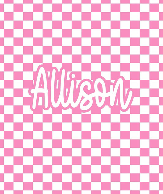 Girls Love A Monogram Personalized Gingham Checkered Throw Blanket – Custom Gift for Christmas for Kids – 12 Colors