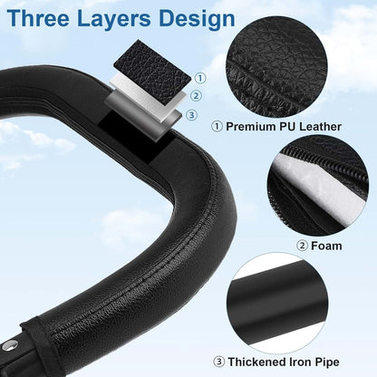Stroller Bumper Bar Replacement - PU Leather Handrail for Umbrella Strollers