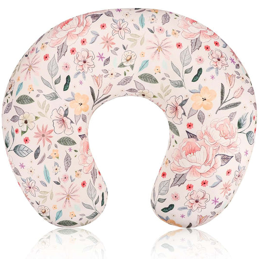Jundetye Nursing Pillow Cover In Yellow Flowers, Stretchy Polyester Slipcover
