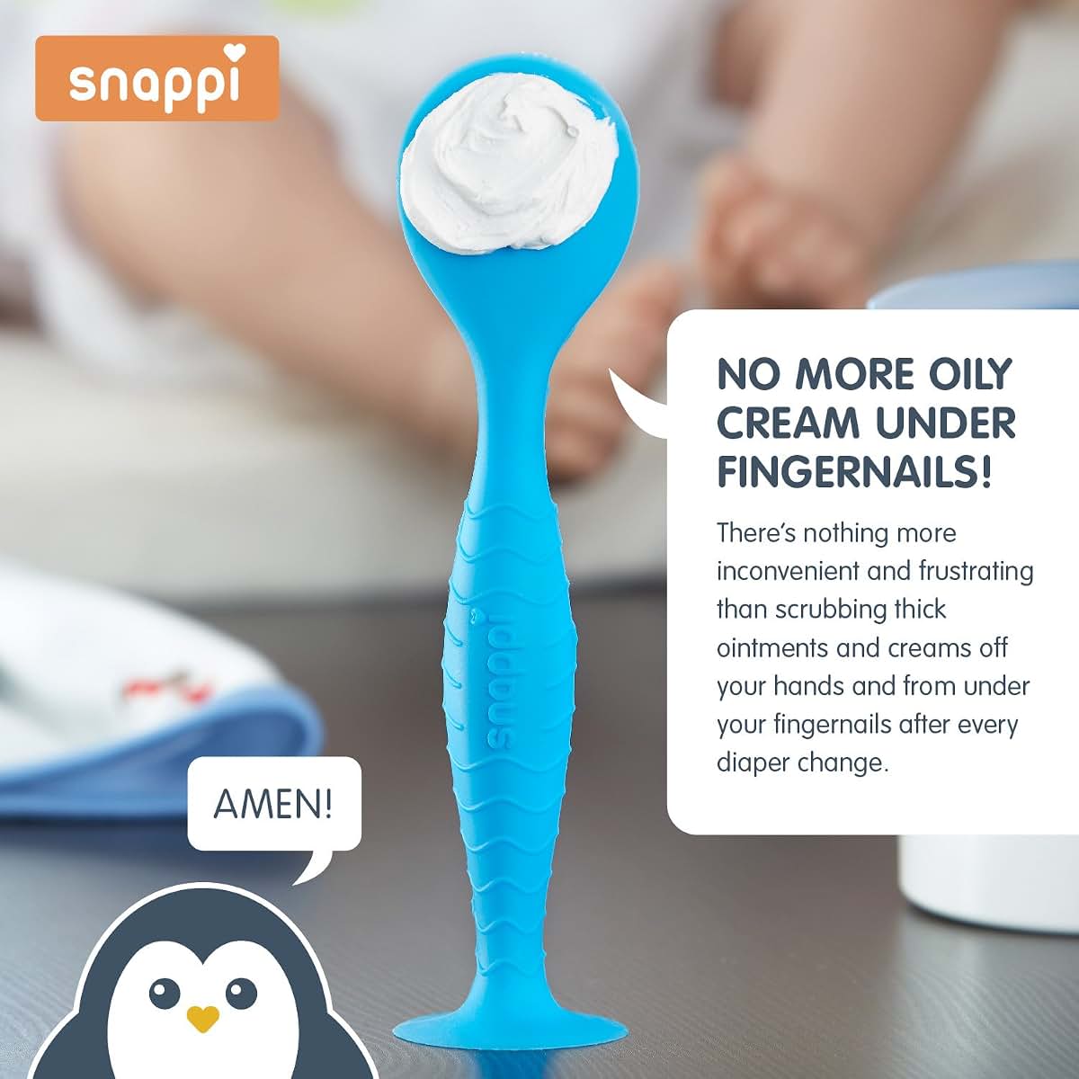 Snappi Baby Ergo Brush Diaper Cream Applicator - Cardinal Red (photo 3)