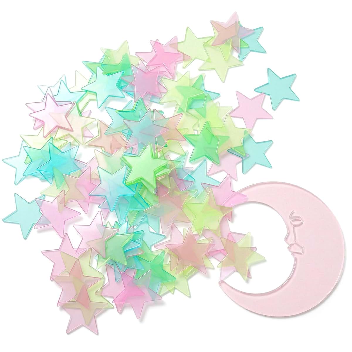 Tweruna Glow in the Dark Stars for Ceiling, Moon Glowing Wall Stickers