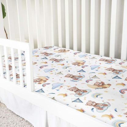 BabyOneStop Cartoon Bear Fitted Crib Mattress Sheet 52x28 Inch