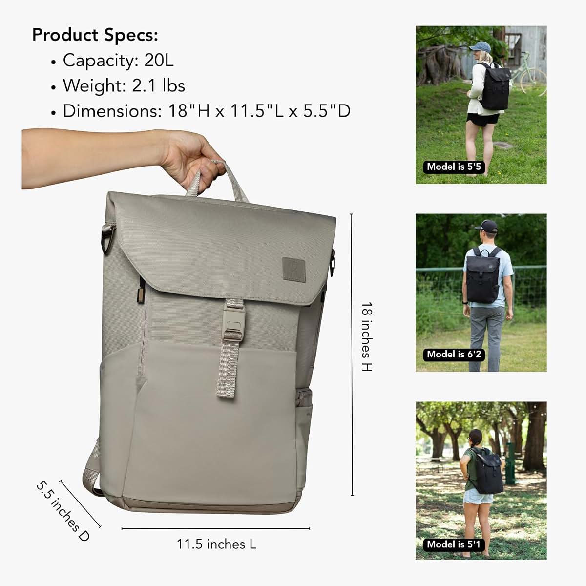Huhu Diaper Bag Backpack + Baby Changing Wallet Bundle – Water-Resistant, Unisex Travel Kit for New Parents – Includes (photo 2)