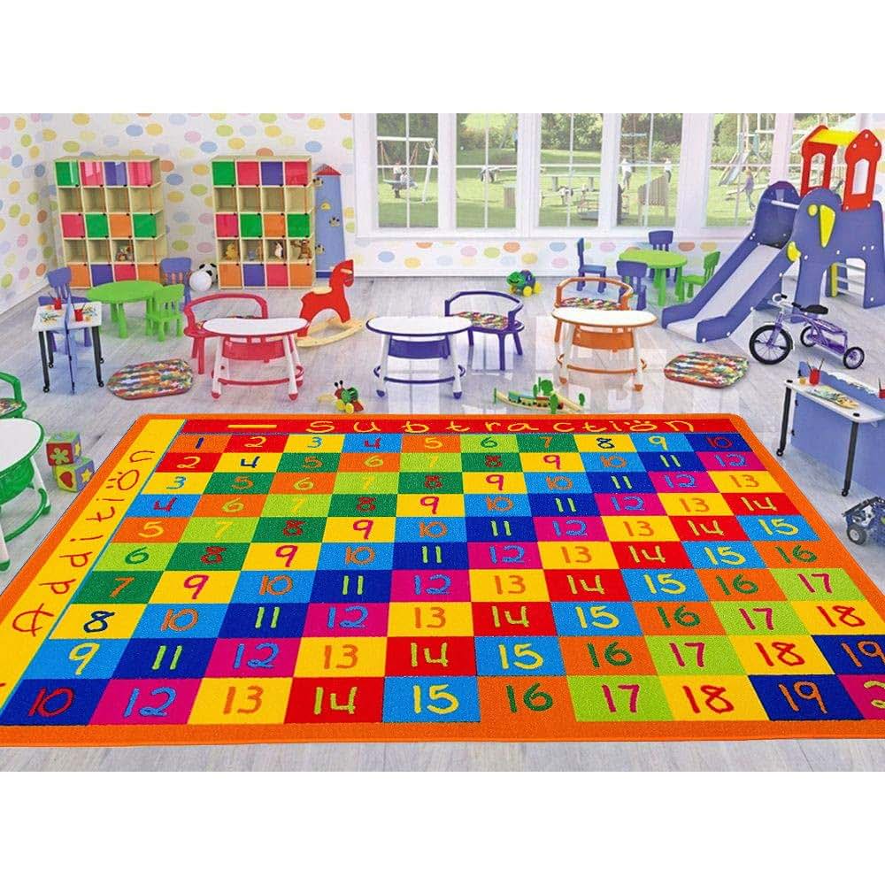 Educational Area Rug With Non-Slip Back (5 Feet X 7 Feet)