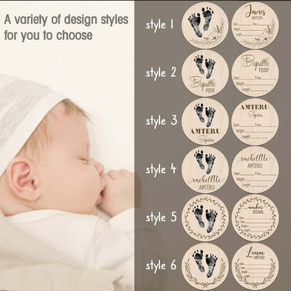 BabyOneStop Personalized Newborn Birth Announcement Sign With Handprint Kit