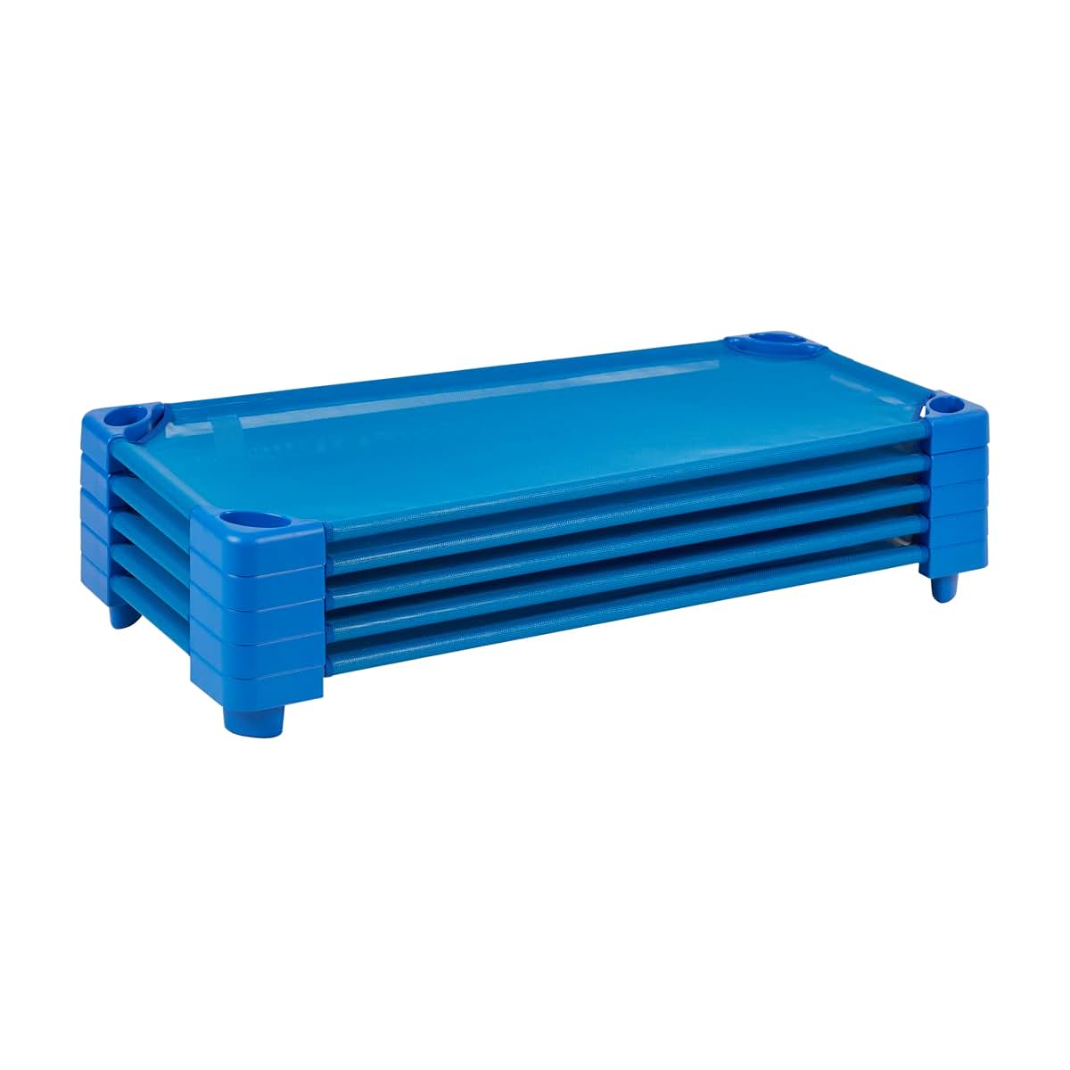 ECR4Kids Stackable Kiddie Cot, 5-Pack Standard Size Blue