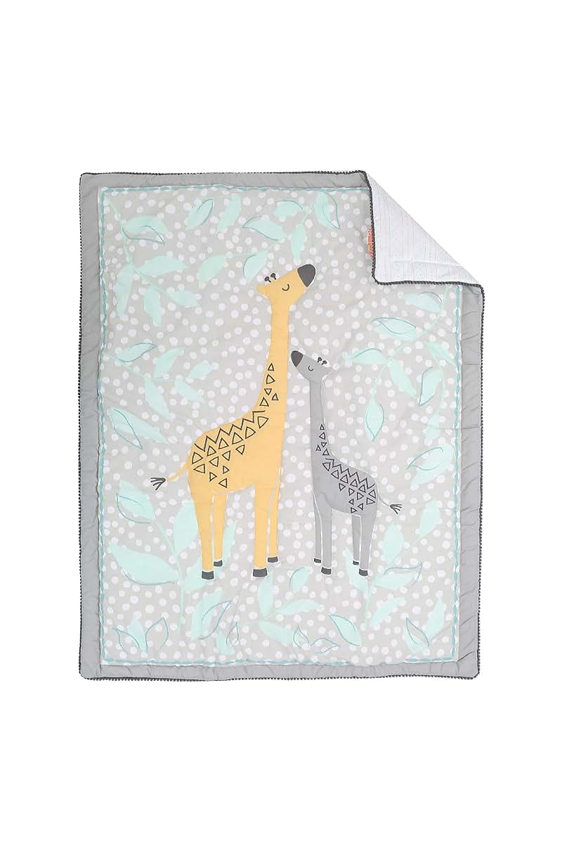 CribMATE Gray Giraffe Nursery Crib Bedding Set for Boys -5 Pieces Giraffe Baby Boy Cot Bedding Set (photo 4)