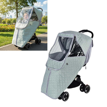 CAZSTYK General Strollers Rain Cover Winter Warm Windproof Design Clear See Window Easy Installation Breathable Fabric (photo 2)