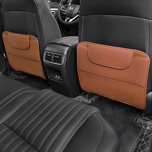 LUNBFFF 2 Pack Kick Mats Back Seat Protector Brown
