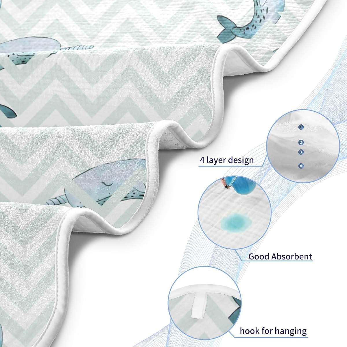 Kigai Baby Hooded Towel 4-Layer Muslin Cotton 35x35