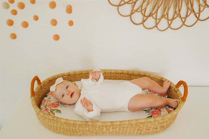 NODNAL Co. 100% Cotton Changing Pad Cover, 16x32 Inch, Leafy Border