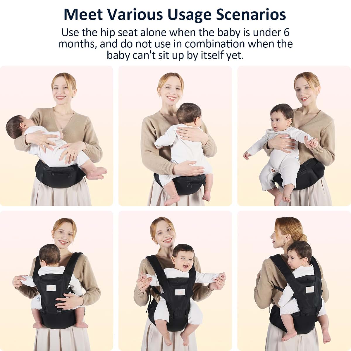 Mumgaroo 6-in-1 Baby Carrier with Hip Seat for Newborn to Toddler