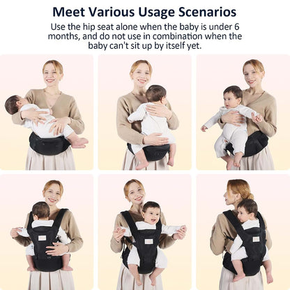 Mumgaroo 6-in-1 Baby Carrier with Hip Seat for Newborn to Toddler