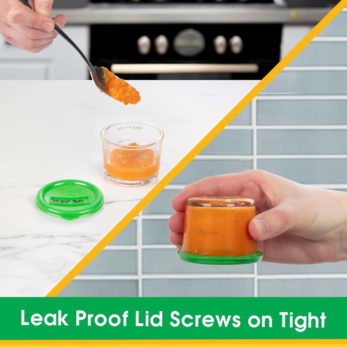 Sprout Cups Glass Baby Food Storage Containers 4-Pack With Tray (photo 4)