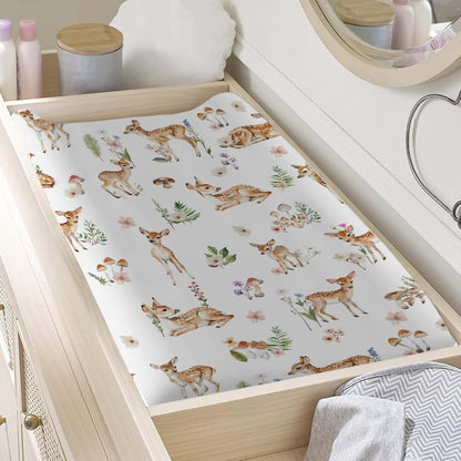 Hwmmbh Spring Animal Changing Pad Cover, 32x16 Inch, Soft Breathable Polyester