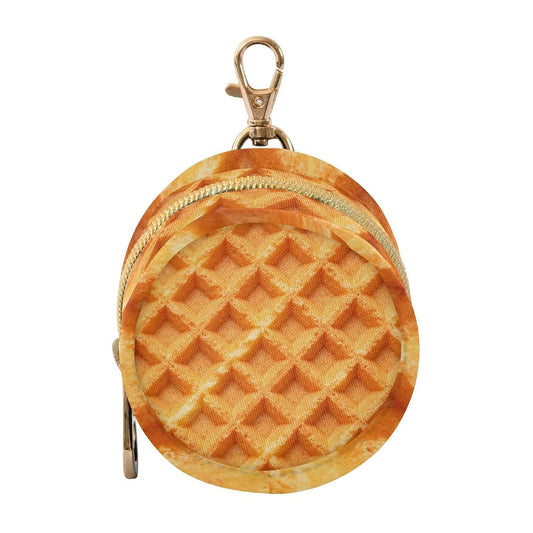 Yoogain Yummy Waffle Texture Orange Baby Girl Pacifier Case with Zipper and Clip Key Chain Wallet
