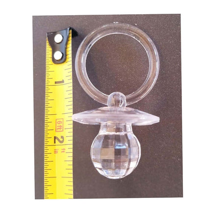 RBN 2.5 IN. Pacifier Baby Shower Crystal 3D Diamond Cut Prism Acrylic Bridal Wedding Birthday Party Favor Gift Table