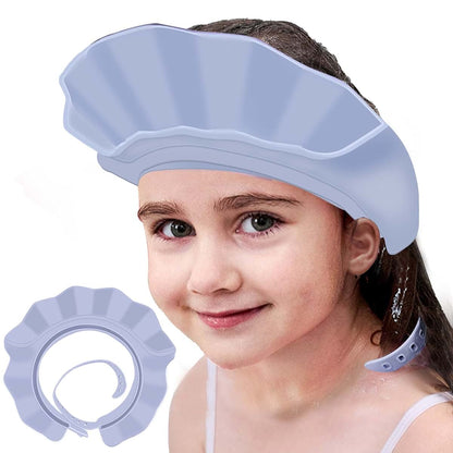 KOMIDK Adjustable Silicone Baby Bath Shower Cap Blue