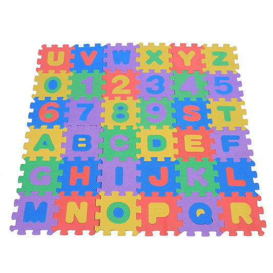 Mingzhe Eva Foam Play Mat 36 Pieces with Numbers and Letters for Kids