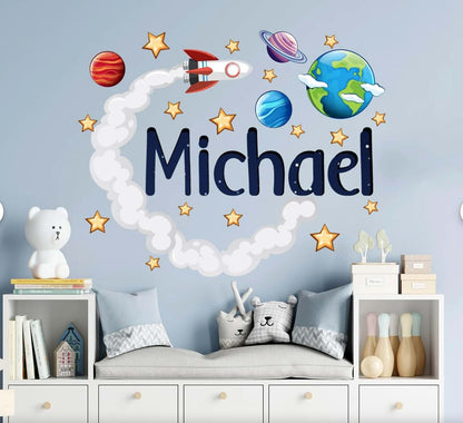 The Colors Crafter Personalized Space Name Wall Decal