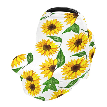 BabyOneStop Leaf Sunflowers Stretchy Multi-Use Car Seat Cover