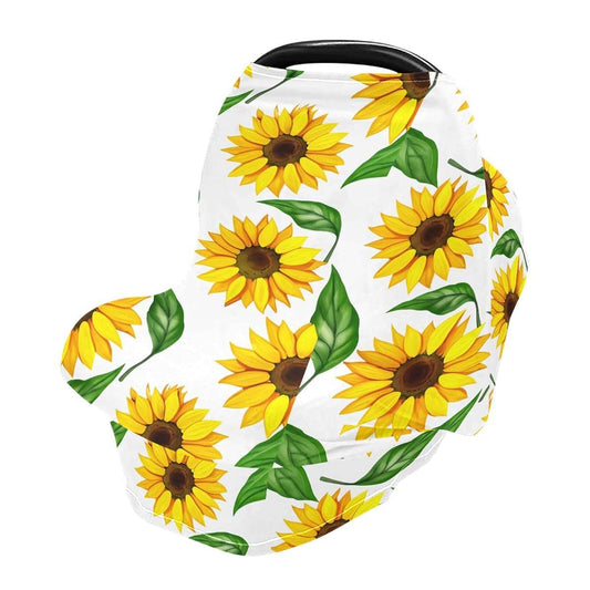 BabyOneStop Leaf Sunflowers Stretchy Multi-Use Car Seat Cover