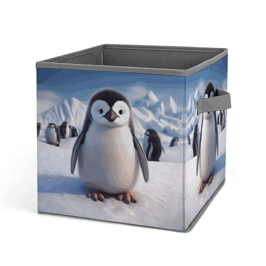 Bfgwk Penguin Print Folding Storage Basket Cube Organizer