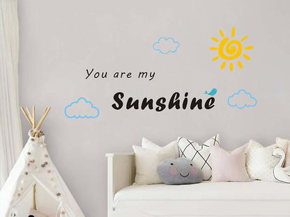 You Are My Sunshine Quote Vinyl Wall Decal Art for Kids Bedroom Decor